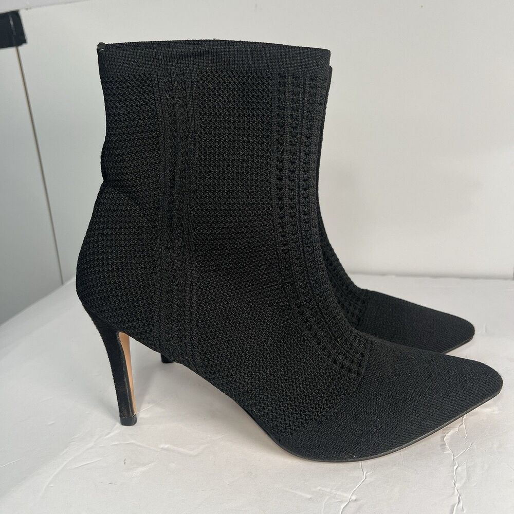 Nicole Miller New York Nonito Womens 10 Boots Black Stiletto Heel Ankle Bootie